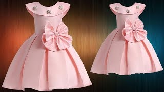 DIY Designer Box Pleated Baby Frock Cutting And Stitching Full Tutorial [upl. by Ravilob766]