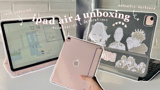 ipad air 4 unboxing  2023  accessories amp decorating ✨ [upl. by Airot393]