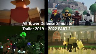 All TDS Trailer 2019  2022  Roblox Tower Defense Simulator [upl. by Florrie]