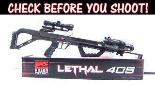 KILLER INSTINCT Lethal 405 Crossbow  Check Before You Shoot [upl. by Kassi629]