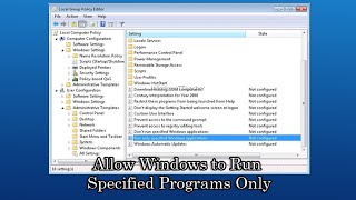 Allow Windows to Run Specified Programs Only [upl. by Jehial]