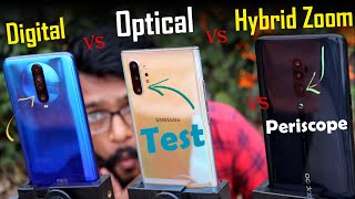 Periscope Lens vs Optical vs Digital vs Hybrid ZOOM  Explain amp TEST [upl. by Eioj747]