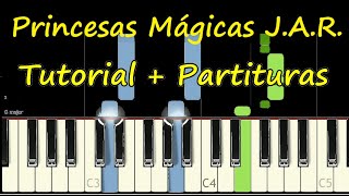 PRINCESAS MAGICAS Piano Tutorial Cover Facil  Partitura PDF Sheet Pista Letra Adrian Romero Melissa [upl. by Quirk]