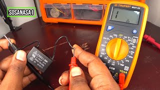 how to test this Fan capacitor  condenser using a digital multimeter model 33 New Method [upl. by Dowski]