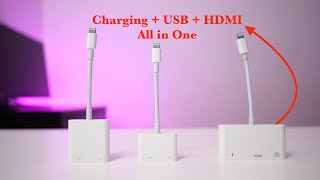 Lightning to USB and HDMI adapterIt actually works [upl. by Eirruc]