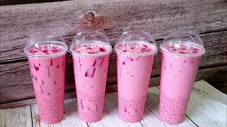 SAMALAMIG STRAWBERRY JELLY TAPIOCA DRINK l SAMALAMIG PALAMIG JELLY TAPIOCA RECIPE l STRAWBERRY SAGO [upl. by Nnitsuj]