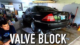 01 Mercedes S600 Valve Block Repair 1 of 2 [upl. by Nigle]