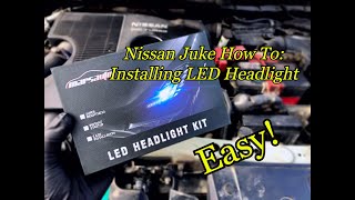 How to Replace and Exchange Headlight Bulb on Nissan Juke [upl. by Merwin]