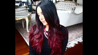 DIY Red Ombre Hair Tutorial  Naseem Delan [upl. by Ion]