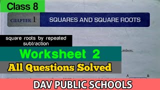 DAV class 8 maths chapter 1 worksheet 2  all questions [upl. by James]