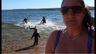 SWIMMING IN ICE COLD TEMPERATURES  Killbear Provincial Park [upl. by Tnilc639]