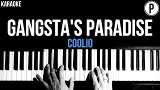 Coolio  Gangstas Paradise Karaoke Acoustic Piano Instrumental Cover Lyrics [upl. by Kenric]