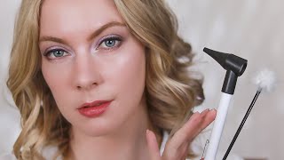 ASMR Ear Cleaning amp Exam with Hearing Test Tuning Fork Close Up Whisper Personal Attention [upl. by Alejna81]