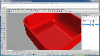 Advanced Rhino 5 Tutorial  Shell Polysurface [upl. by Yrohcaz]