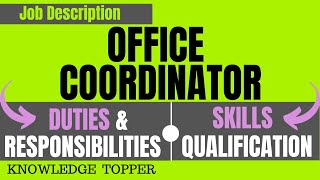 Office Coordinator Job Description  Office Coordinator Ka Kya Kaam Hota Hai [upl. by Ernaline]