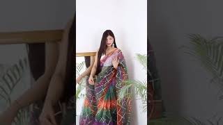 🔥 Latest Organza Saree Collection  Style Organza Sarees  Trendy Organza Blouse Designs [upl. by Ralyt]