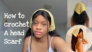 DIY crochet head scarf [upl. by Yecnuahc133]