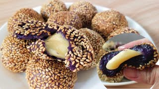 UBE CHEESE BUCHIHow to make Buchi BallsSesame Balls [upl. by Dadivitan57]