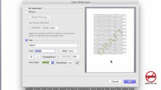 Adding a Watermark to a Word Document  Mac Version [upl. by Erimahs904]