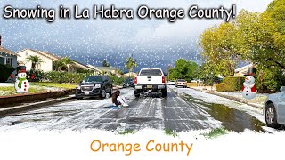 Snowing in La Habra California Orange County 12282020 [upl. by Bride172]