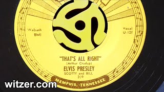 THATS ALL RIGHT  ELVIS PRESLEY 1954 on SUN RECORDS 45 RPM Thats All Right Mama [upl. by Aitahs957]