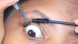 DIY INDIVIDUAL LASHES  PART 1 most requested Sharatia Banks [upl. by Nonnahs]