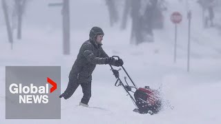 Nova Scotia snowstorm Parts of Cape Breton under state of emergency 100 cm of snow possible [upl. by Nerrag257]