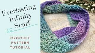 Everlasting Infinity Scarf Crochet Pattern Tutorial [upl. by Elliott]