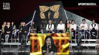 33rd SMA Seoul Music Awards idols reaction to NMIXX [upl. by Yesnyl]