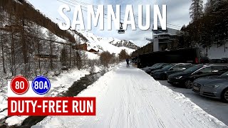 Skiing DutyFree run via pistes 80 and 80a in Ischgl Samnaun [upl. by Ahsiliw]