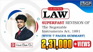 Negotiable Instruments Act  Complete Revision By CACS Harsh Gupta Sir [upl. by Nessi406]