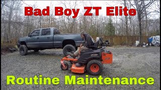 HOW TO CHANGE HYDRAULIC OIL amp FILTERS ON A BAD BOY ZT ELITE ZERO TURN MOWER  HOW TO PURGE TRANSAXLE [upl. by Artimed]