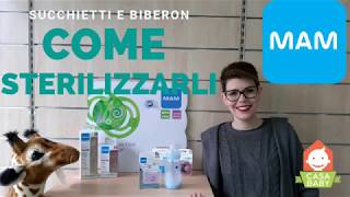 Come sterilizzare ciucci e biberon Mam [upl. by Nalniuq]