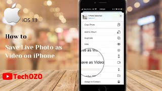 How to Save Live Photos as a Video on iPhone iOS 13  TechOZO [upl. by Auston]