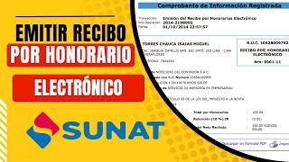 Como emitir un recibo por honorario electrónico  Sunat 2023 [upl. by Franny]