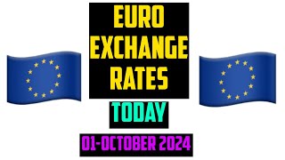 EURO CURRENCY EXCHANGE RATES TODAY 1 October 2024 [upl. by Orten27]