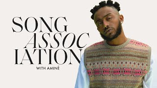 AMINÉ Raps JayZ Roddy Ricch and quotCompensatingquot in a Game of Song Association  ELLE [upl. by Seamus]