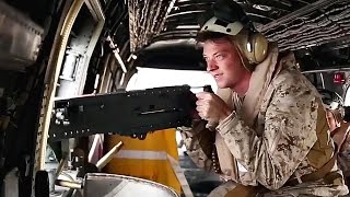 USMC Door Gunners  CH46E Sea Knight Helicopter [upl. by Eiramrebma]