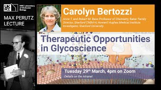 Perutz Lecture 2022  Therapeutic Opportunities in Glycoscience  Carolyn Bertozzi [upl. by Bobseine]