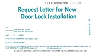 Request Letter For New Door Lock Installation  Sample Letter Requesting New Lock on Door [upl. by Myers537]