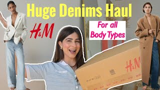 Huge HampM Jeans Haul  2024 Trends jeans [upl. by Noorah]