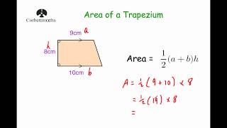 Area of a Trapezium  Corbettmaths [upl. by Carberry]