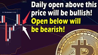 Bitcoin Daily open above this price bullish Open below bearish [upl. by Aymik]