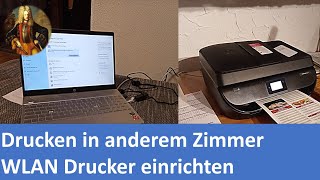 Wie in anderem Zimmer drucken  WLAN Drucker am Laptop einrichten [upl. by Mackenzie260]