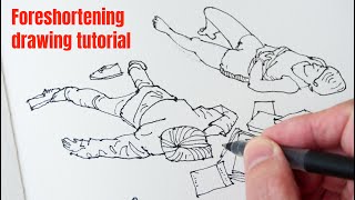 Foreshortening sketching tutorial [upl. by Enellek262]