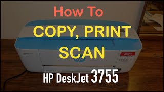 How to Copy Print amp Scan with HP Deskjet 3755 AllInOne Printer [upl. by Strickman667]