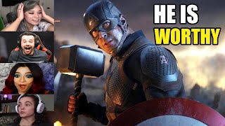 FANS REACT to Captain America Lifting Thors Hammer  Avengers Endgame [upl. by Leggett]