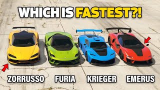 GTA 5 ONLINE  FURIA VS KRIEGER VS EMERUS VS ZORRUSSO WHICH IS FASTEST [upl. by Arymat837]