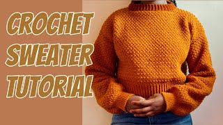 How toEasy crochet sweater pattern beginner friendly and one row repeat [upl. by Elletsirk]