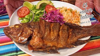 🔴Mojarras Fritas ¡Como Hacer un Delicioso Pescado Frito al Mojo de Ajo Riquisimas👌El sabor latino [upl. by Aicarg]